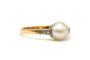 Bague 55 Bague Art déco en or jaune et blanc 18 carats, perle et diamants 58 Facettes 22867