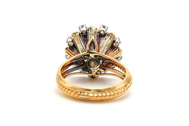 Bague 49 Bague années 50 en or jaune 18 carats sertie de diamants 58 Facettes 22899