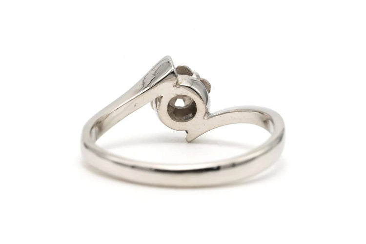 Bague 52 Bague Art déco en or blanc 18 carats et diamant taille brillant 58 Facettes 22701