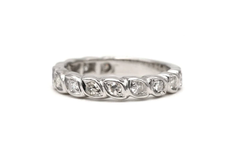 Bague 49 Alliance américaine - Bague en or blanc 18 carats sertie de diamants 58 Facettes 18719