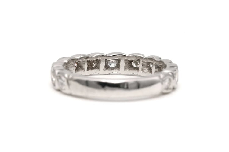 Bague 49 Alliance américaine - Bague en or blanc 18 carats sertie de diamants 58 Facettes 18719