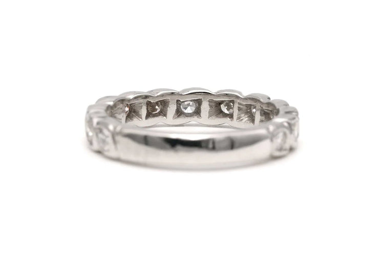 Bague 49 Alliance américaine - Bague en or blanc 18 carats sertie de diamants 58 Facettes 18719