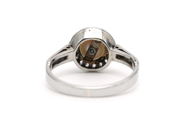 Bague 49 Art déco - Bague en or blanc, perle et diamants 58 Facettes B730