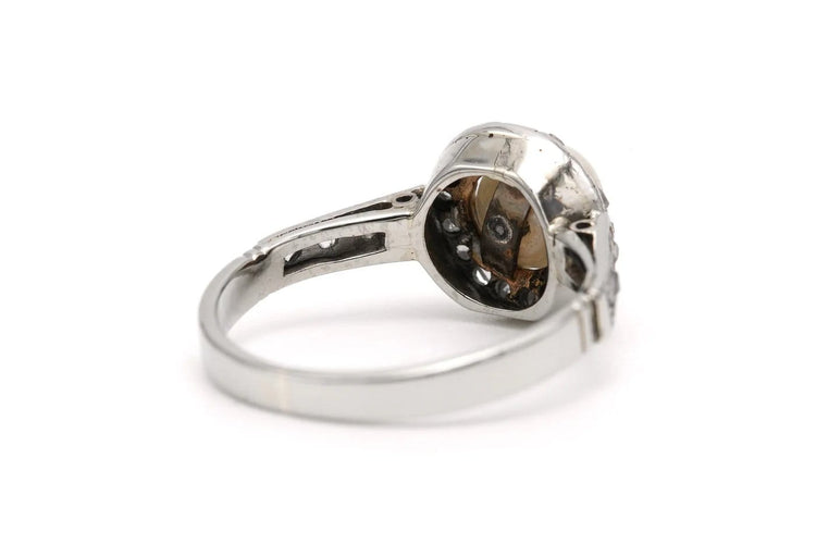 Bague 49 Art déco - Bague en or blanc, perle et diamants 58 Facettes B730