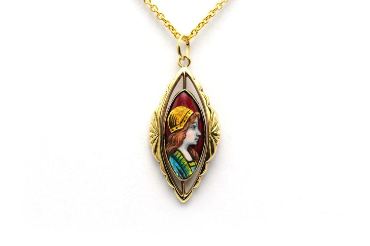 Pendentif Pendentif Art déco en or jaune 18 carats et émail 58 Facettes 22960