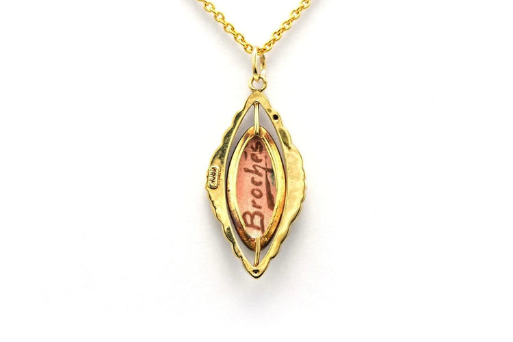 Pendentif Pendentif Art déco en or jaune 18 carats et émail 58 Facettes 22960