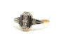 Bague 55 Bague Art déco en or jaune et or blanc 18 carats, diamants 58 Facettes B768