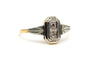 Bague 55 Bague Art déco en or jaune et or blanc 18 carats, diamants 58 Facettes B768