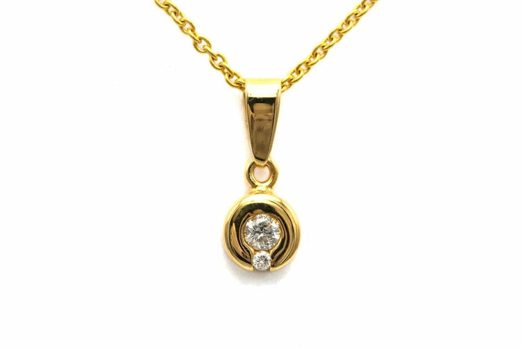 Pendentif Pendentif contemporain en or jaune 18 carats serti de diamants 58 Facettes B771