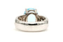 Bague 53 Bague contemporaine en or blanc 18 carats, topaze et diamants taille brillant 58 Facettes 23010