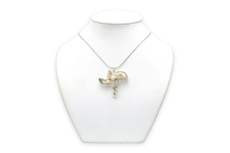 Collier Collier Art nouveau en or jaune 18 carats, argent, perles et diamants 58 Facettes 21134