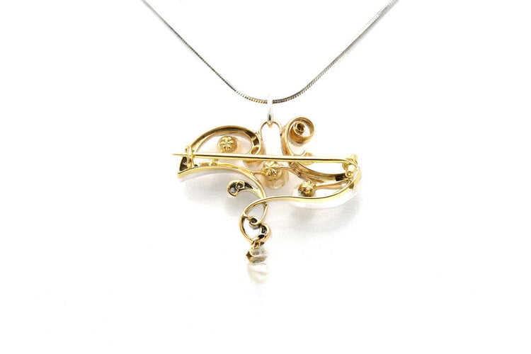 Collier Collier Art nouveau en or jaune 18 carats, argent, perles et diamants 58 Facettes 21134