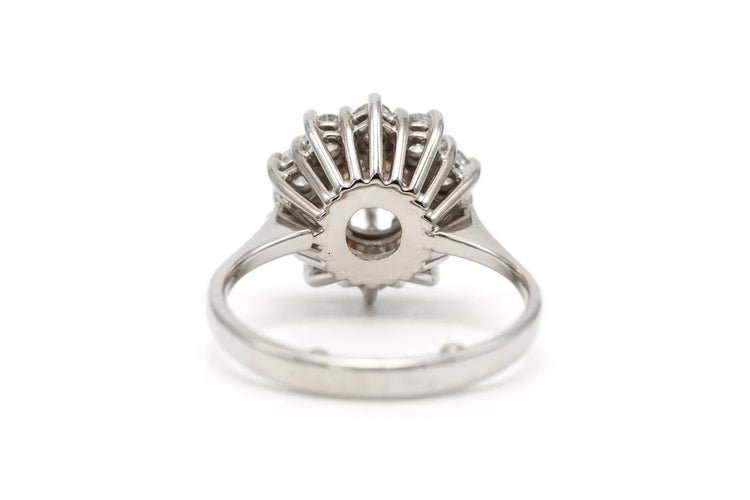 Bague 50 Bague contemporaine en or blanc 18 carats sertie de diamants 1,35 ct 58 Facettes 23066
