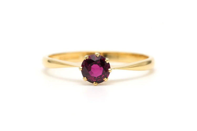 Bague 53 Bague contemporaine en or jaune et grenat 58 Facettes B786