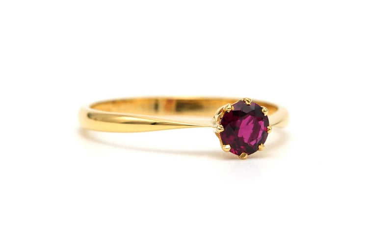 Bague 53 Bague contemporaine en or jaune et grenat 58 Facettes B786