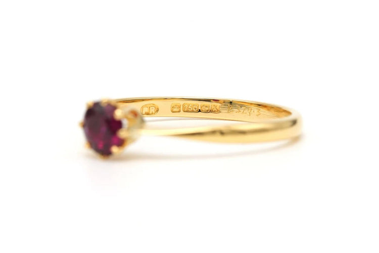 Bague 53 Bague contemporaine en or jaune et grenat 58 Facettes B786