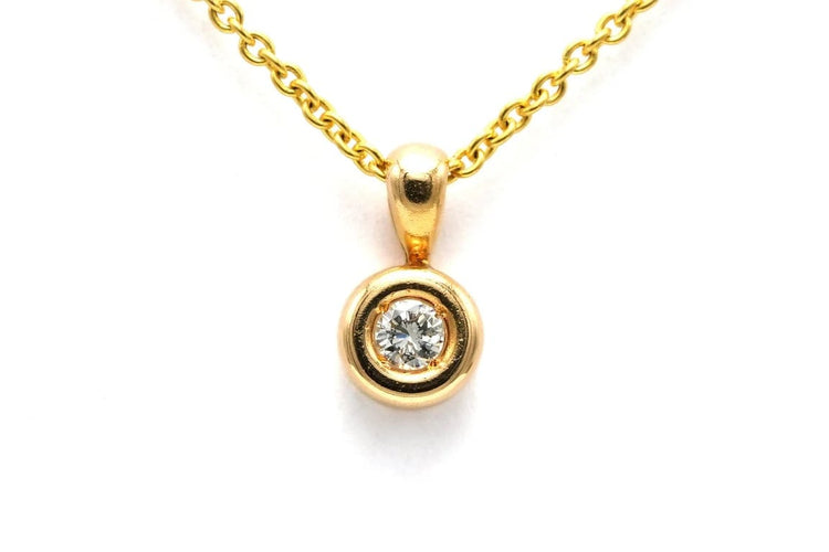 Pendentif Pendentif contemporain en or jaune 18 carats et diamant taille brillant 58 Facettes B788