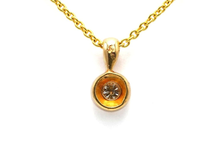 Pendentif Pendentif contemporain en or jaune 18 carats et diamant taille brillant 58 Facettes B788