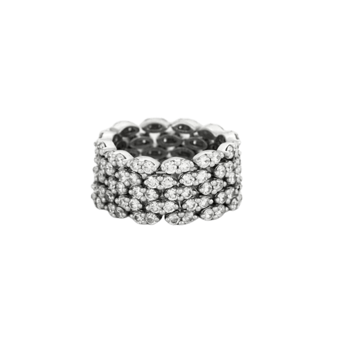 Bague 57 Mauboussin Je le veux - Bague articulée en or blanc 18 carats et diamants 58 Facettes