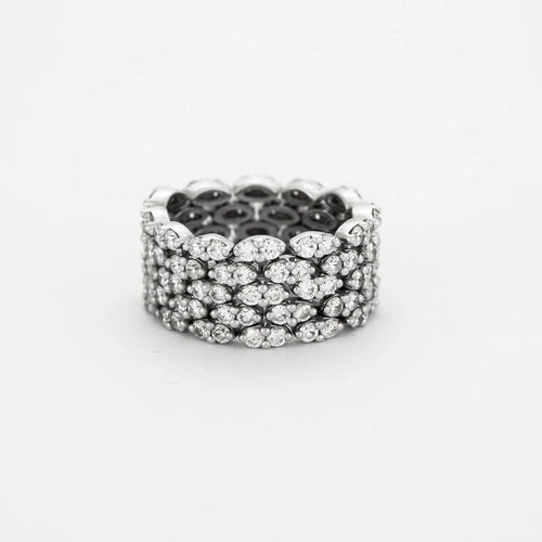 Bague 57 Mauboussin Je le veux - Bague articulée en or blanc 18 carats et diamants 58 Facettes