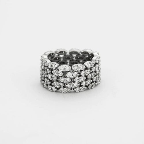 Bague 57 Mauboussin Je le veux - Bague articulée en or blanc 18 carats et diamants 58 Facettes
