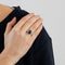 Bague 53.5 Bague en or blanc 18 carats avec saphir de Ceylan et diamants 58 Facettes