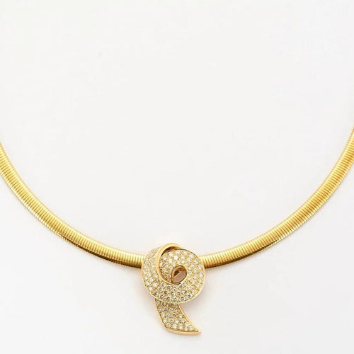 Boucles d'oreilles Parure - Collier ras-de-cou et boucles d’oreilles en or jaune 18K diamants 58 Facettes
