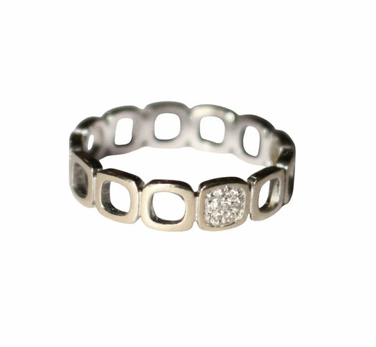 Bague 55 Dinh Van Impression Domino - Alliance en or blanc et diamants 58 Facettes 600
