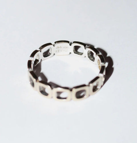 Bague 55 Dinh Van Impression Domino - Alliance en or blanc et diamants 58 Facettes 600