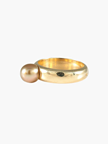 Bague 52.5 Bague perle fine en or jaune 18 carats 58 Facettes 398