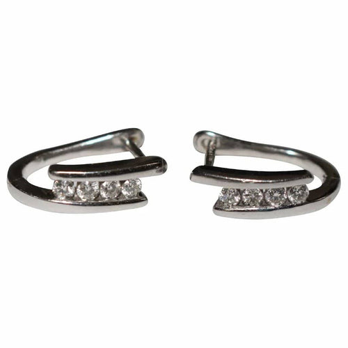 Boucles d'oreilles Boucles d’oreilles en or gris 18k et diamants 58 Facettes 395