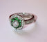 Bague 53 Bague style Art déco en or blanc 18k, diamants et tsavorites 58 Facettes 416