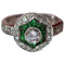 Bague 53 Bague style Art déco en or blanc 18k, diamants et tsavorites 58 Facettes 416
