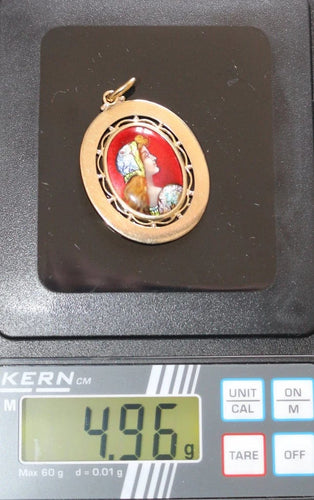 Pendentif Louis Clément - Pendentif médaille émaillée en or jaune 18k 58 Facettes 465