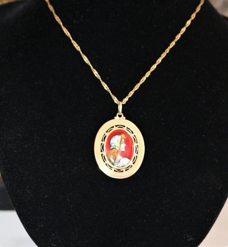 Pendentif Louis Clément - Pendentif médaille émaillée en or jaune 18k 58 Facettes 465