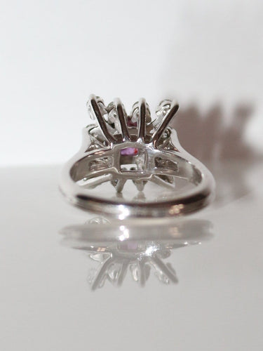 Bague 49 Bague rubis naturel et diamants en or blanc 18 ct 58 Facettes 504