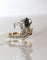 Bague 55 Bague aigrette - Diamants et saphir en or jaune et or blanc 18 carats 58 Facettes 553