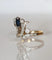 Bague 55 Bague aigrette - Diamants et saphir en or jaune et or blanc 18 carats 58 Facettes 553
