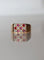 Bague 56 Bague chevalière - Rubis et diamants en or jaune 18 carats 58 Facettes 541