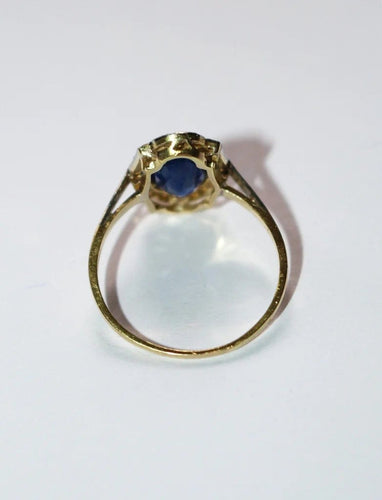 Bague 53 Bague Belle Époque en or jaune et blanc, saphir et diamants 58 Facettes 579