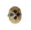 Bague 52 Bague ovale en or jaune 18 carats, saphirs et diamants 58 Facettes 587