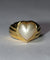 Bague 57 Bague cœur en or jaune 18 carats avec perle mabé 58 Facettes 563