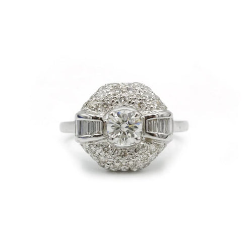 Bague 54 Bague en or blanc 750‰ et diamants 58 Facettes 1037