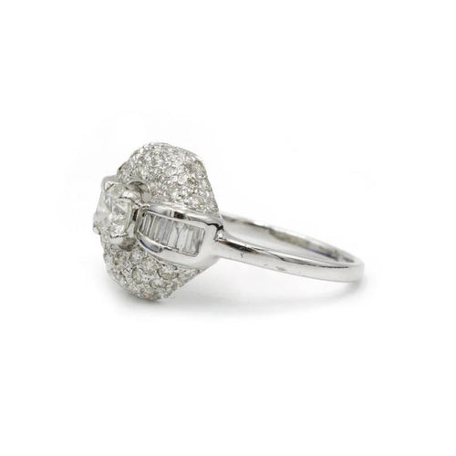 Bague 54 Bague en or blanc 750‰ et diamants 58 Facettes 1037