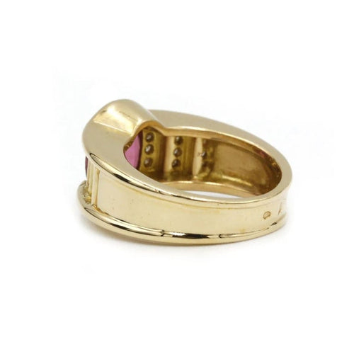 Bague 50 Bague en or jaune 750‰ avec tourmaline et diamants 58 Facettes 1175