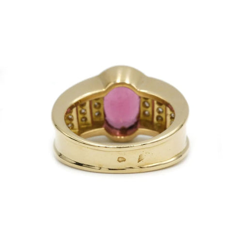 Bague 50 Bague en or jaune 750‰ avec tourmaline et diamants 58 Facettes 1175