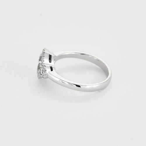 Bague 53 Bague solitaire poire 0,90 ct en or blanc 18k et diamants 58 Facettes LJ28