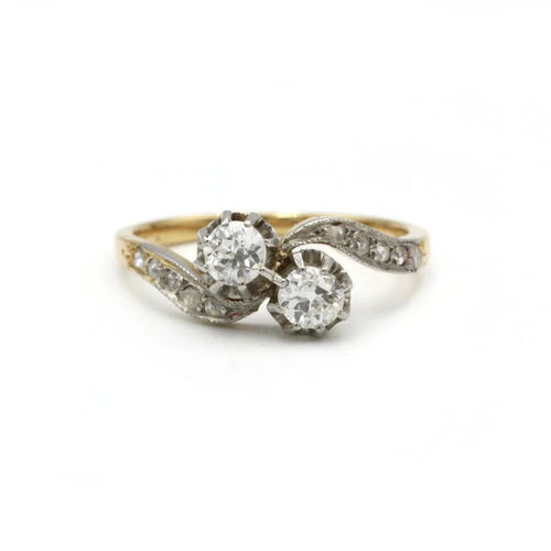Bague 50 Bague Toi et Moi en or jaune 750‰ et diamants 58 Facettes 1102