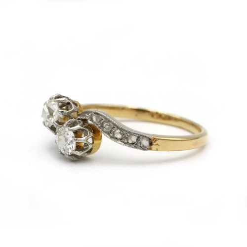 Bague 50 Bague Toi et Moi en or jaune 750‰ et diamants 58 Facettes 1102