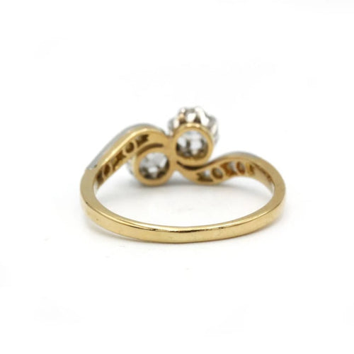 Bague 50 Bague Toi et Moi en or jaune 750‰ et diamants 58 Facettes 1102